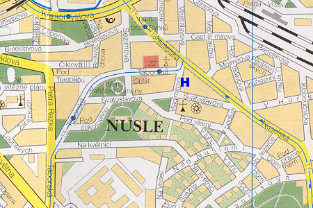 Prag Stadtplan mit Hostel Alia