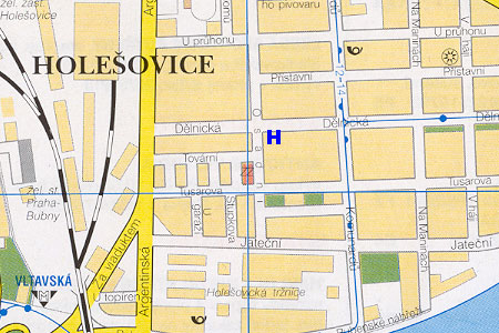 Prag Stadtplan mit Hostel Sir Tobys