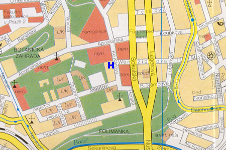 Prag Stadtplan mit Hostel U Melounu