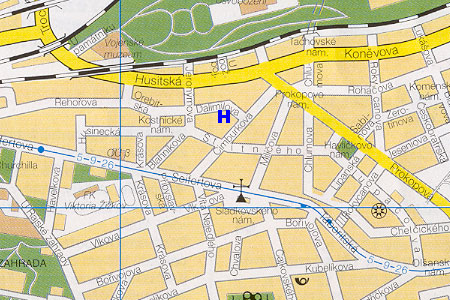 Prag Stadtplan mit Hotel Amadeus