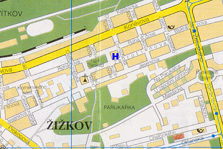 Prag Stadtplan mit Hotel Aron