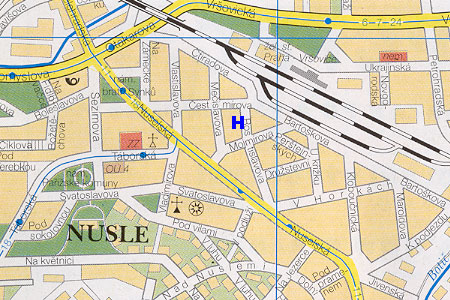 Prag Stadtplan mit Hotel Bonn