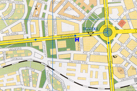 Prag Stadtplan mit Hotel Diplomat