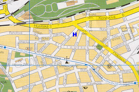 Prag Stadtplan mit Hotel Kafka