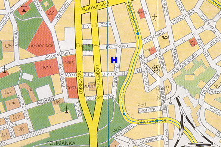 Prag Stadtplan mit Hotel Kettner