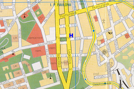 Prag Stadtplan mit Hotel Prague Centre