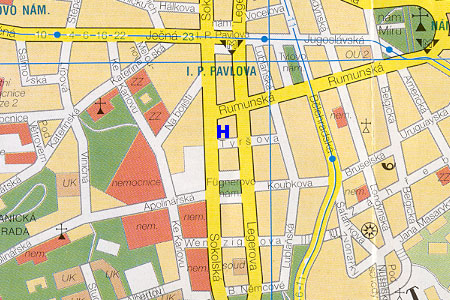 Prag Stadtplan mit Hotel Saint George