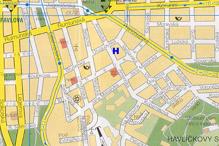 Prag Stadtplan mit Hotel Sofia