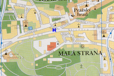 Prag Stadtplan mit Hotel U Krale Karla